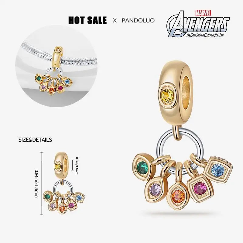 Charm Marvel Iron Man y Spiderman en Plata 925 – Abalorios Disney para Pulsera Original Mujer