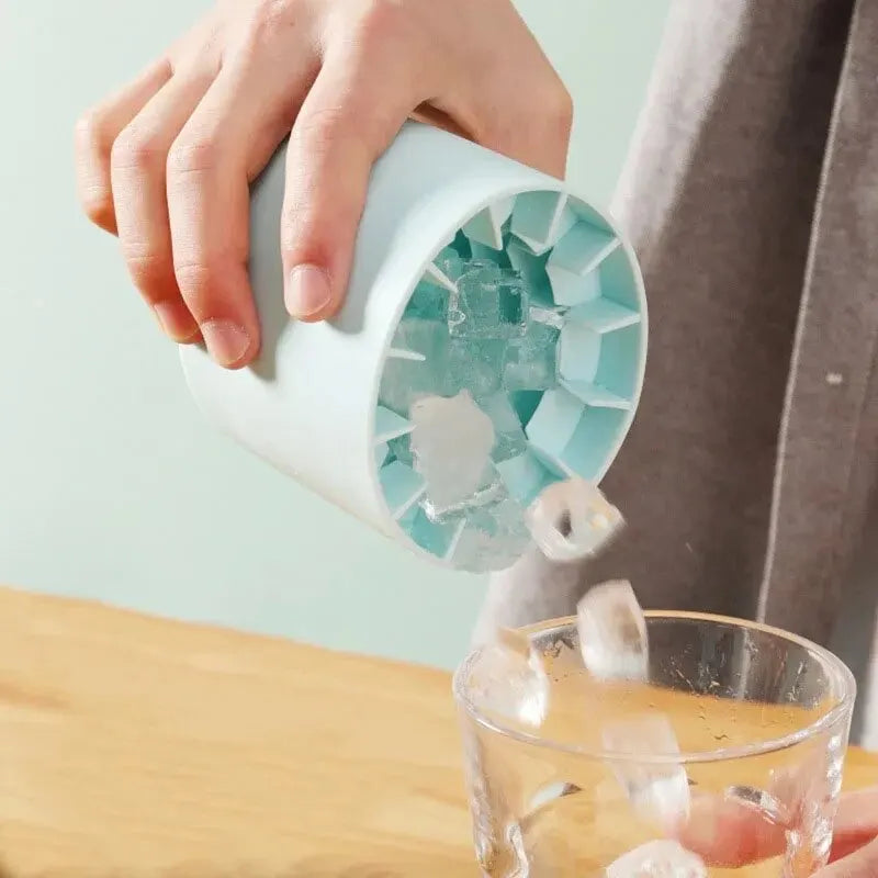 Molde de Hielo de Silicona | Cubitera Redonda con Cubo Portátil | Molde Creativo para Hielos Caseros, Verano y Bar