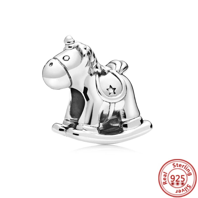 Charm perrito y huesito de plata 925 – Abalorio estilo sorpresa para pulsera tipo Pandora, joyería DIY romántica