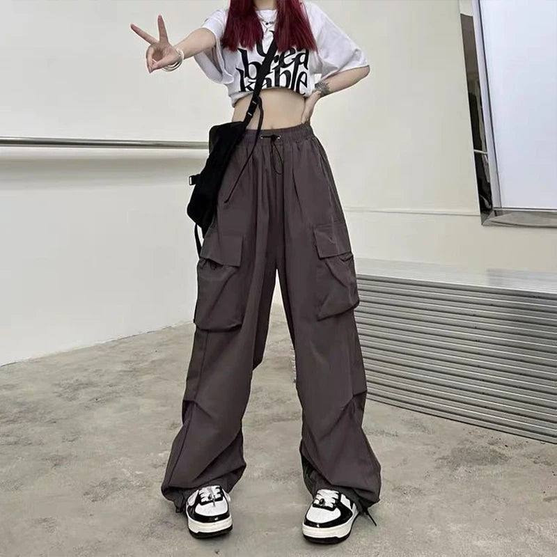 Pantalones Jogger Mujer Y2K 2024 | Pantalón Oversize Low Waist con Cordón y Pierna Ancha Streetwear