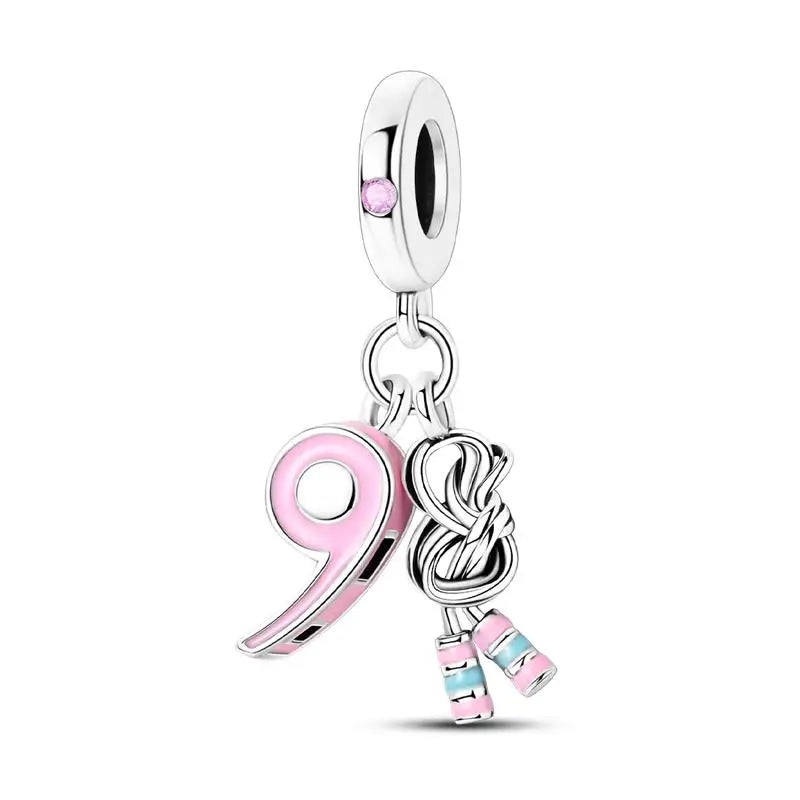Charm Espejo Mágico Princesa Ángel Rosa en Plata 925 – Beads Compatibles Pandora Mujer Joyería DIY