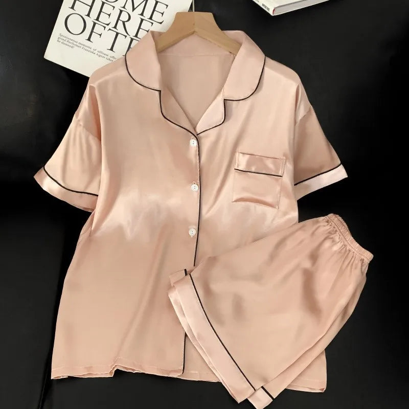 Pijama Mujer Satén 2025 | Conjunto 2 Piezas Seda Sintética Suave