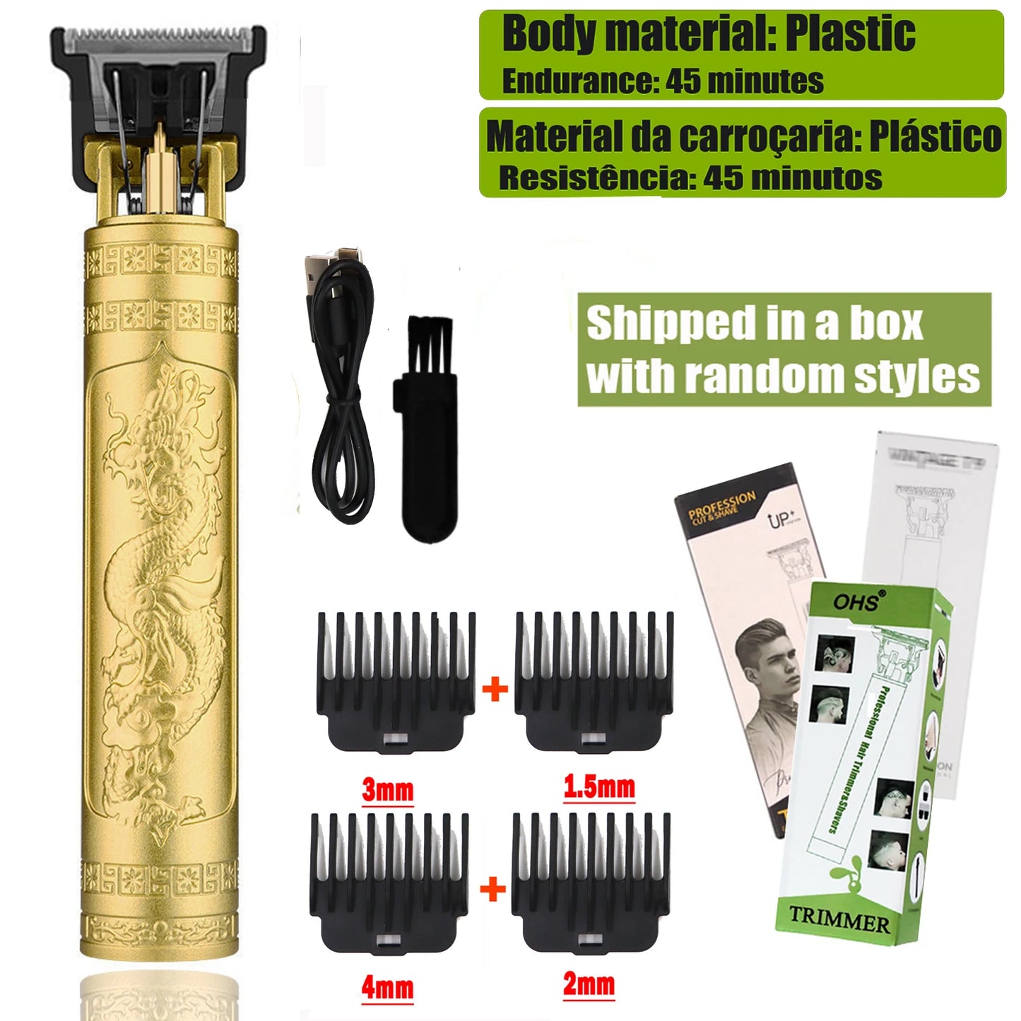 Máquina de corte T9 profesional – Cortapelos eléctrico 0 mm para barba, cabello y cuerpo con diseño recargable para barberos y uso en casa