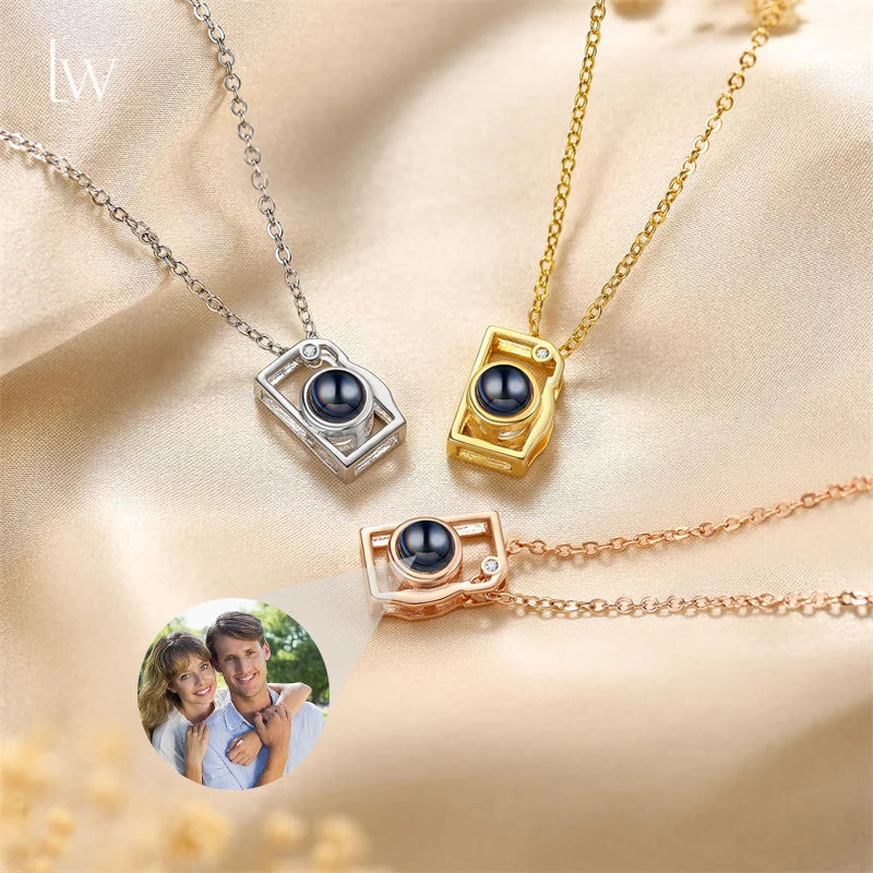 Collar personalizado con foto â Dije proyector de imagen para mujer, joyerĂa Ășnica y regalo especial