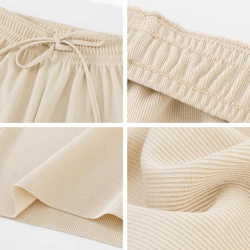 Pantalón Ancho Mujer Verano | Pantalones Sueltos Seda Helada Cintura Elástica Casual Primavera