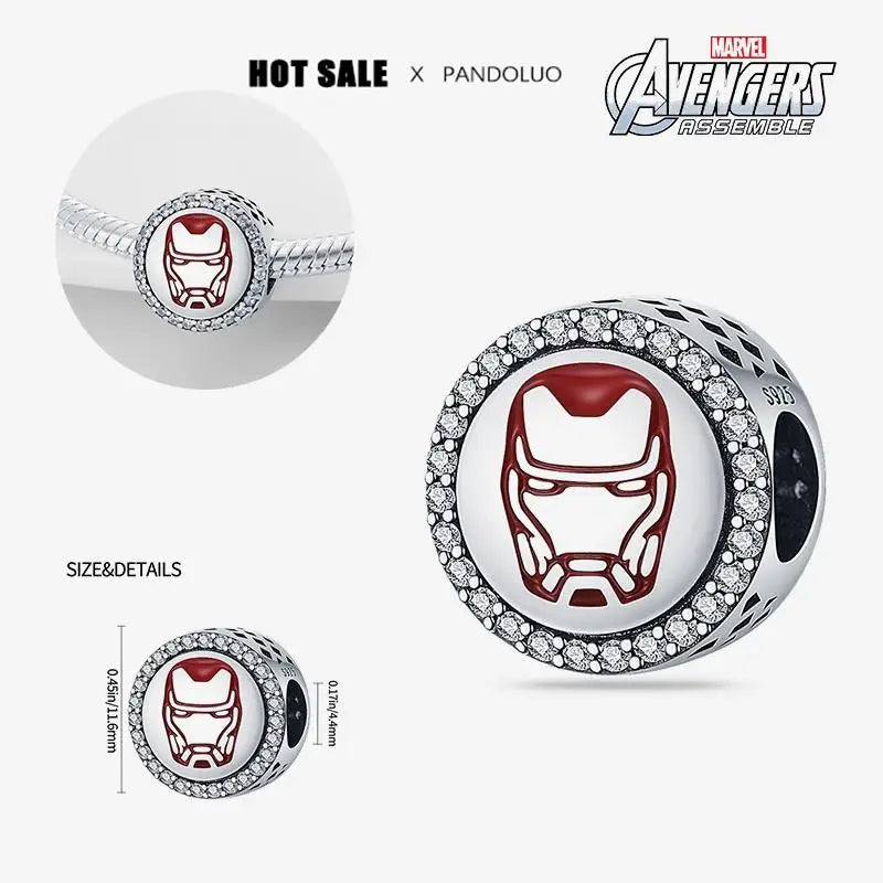 Charm Marvel Iron Man y Spiderman en Plata 925 – Abalorios Disney para Pulsera Original Mujer