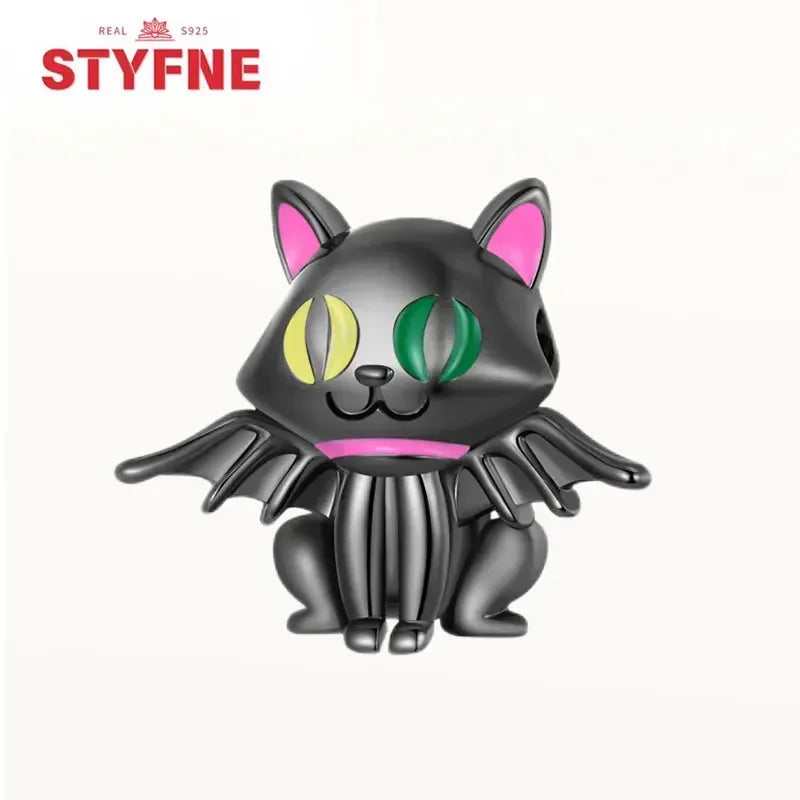 Charm Gato Negro de Plata 925 | Dije para Pulseras Pandora Mujer Joyería Fina
