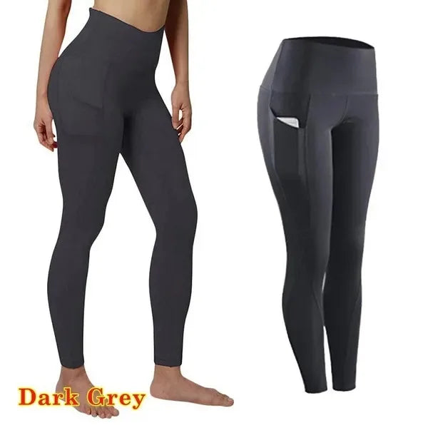 Leggings Deportivos Mujer Cintura Alta | Mallas Yoga Push Up con Bolsillo y Control Abdomen