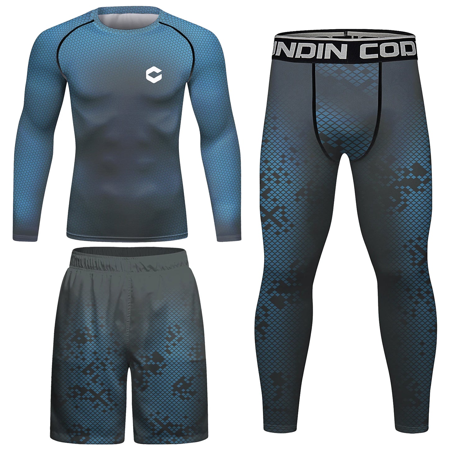 Conjunto Deportivo para Hombre BJJ No Gi – Rashguard + Shorts MMA | Traje de Entrenamiento Kickboxing Antideslizante Anti-UV