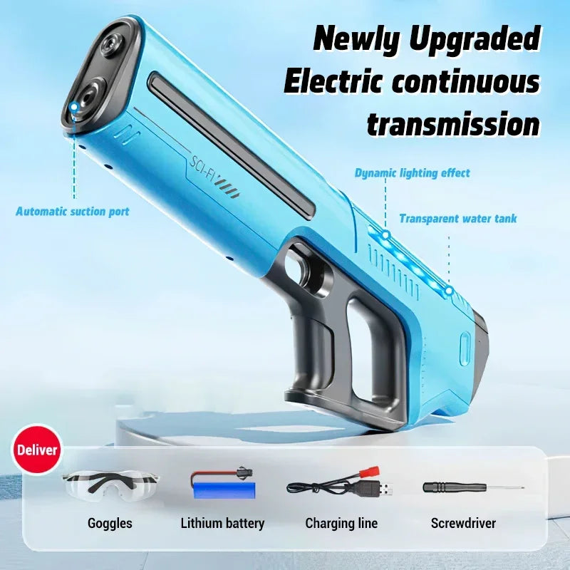 Pistola de Agua Automática Eléctrica – Juguete Portátil de Verano para Niños y Adultos | Diversión en Playa y Piscina