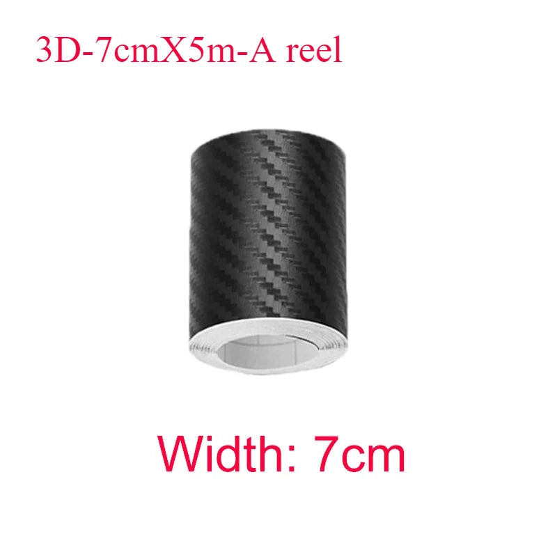 Sticker Protector de Umbral para Auto 3D Fibra de Carbono | Antirayones, Impermeable, Negro Mate