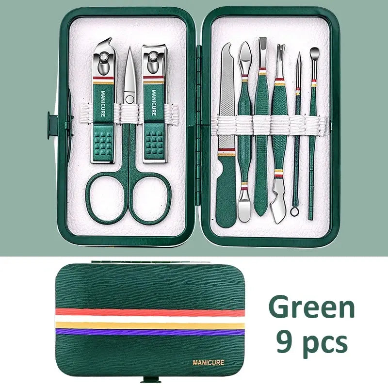 Set de Manicure y Pedicure Portátil 6-18 Piezas Ouriner | Kit de Cuidado Personal con Tijeras de Cejas y Cortauñas