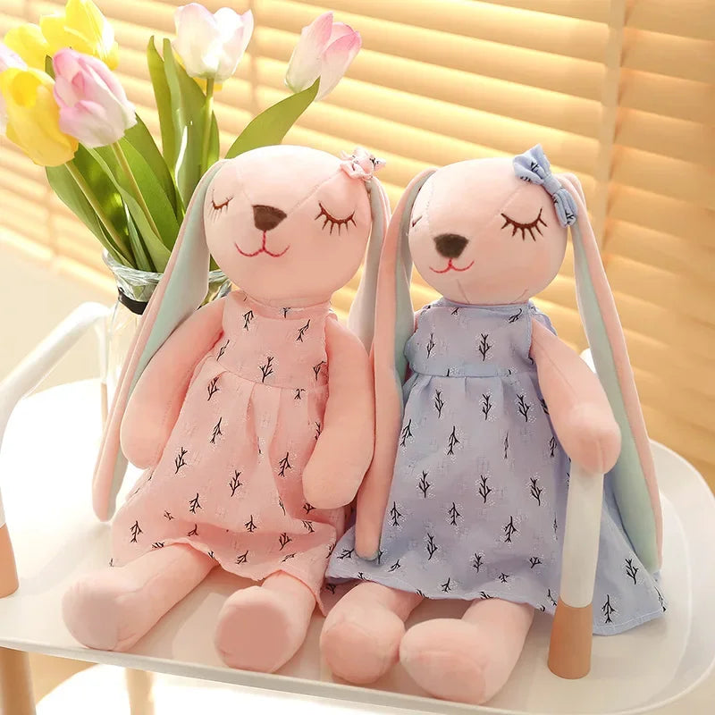 Kawaii Conejo de Orejas Largas – Peluche Suave para Niños, Muñeco de Compañía, Almohada Infantil Decorativa para Habitación