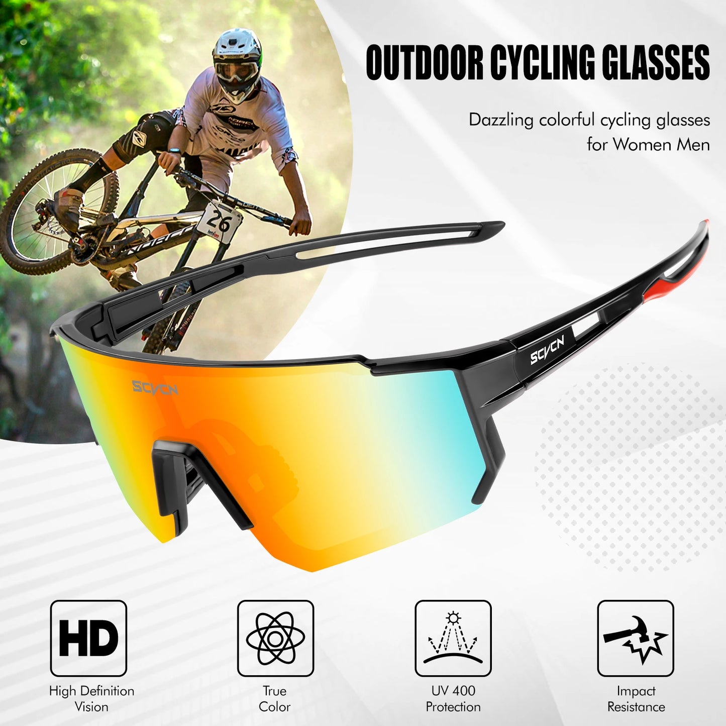 Gafas de Ciclismo SCVCN | Gafas Deportivas MTB, Running, Pesca, Escalada | Protección UV400 Unisex