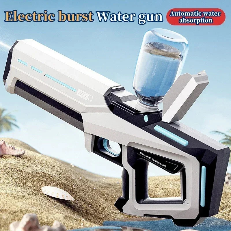Pistola de Agua Eléctrica Automática | Recargable con Absorción de Agua Rápida | Juguete para Playa y Piscina Adultos y Niños