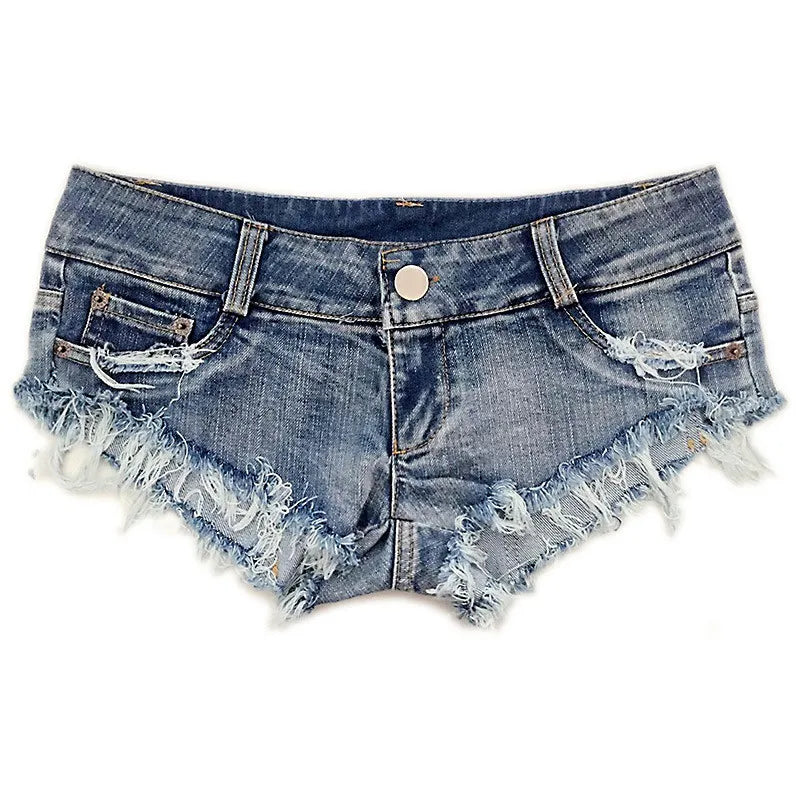 Shorts Vaqueros Mujer Cintura Baja | Denim Sexy Super Corto Skinny con Roturas