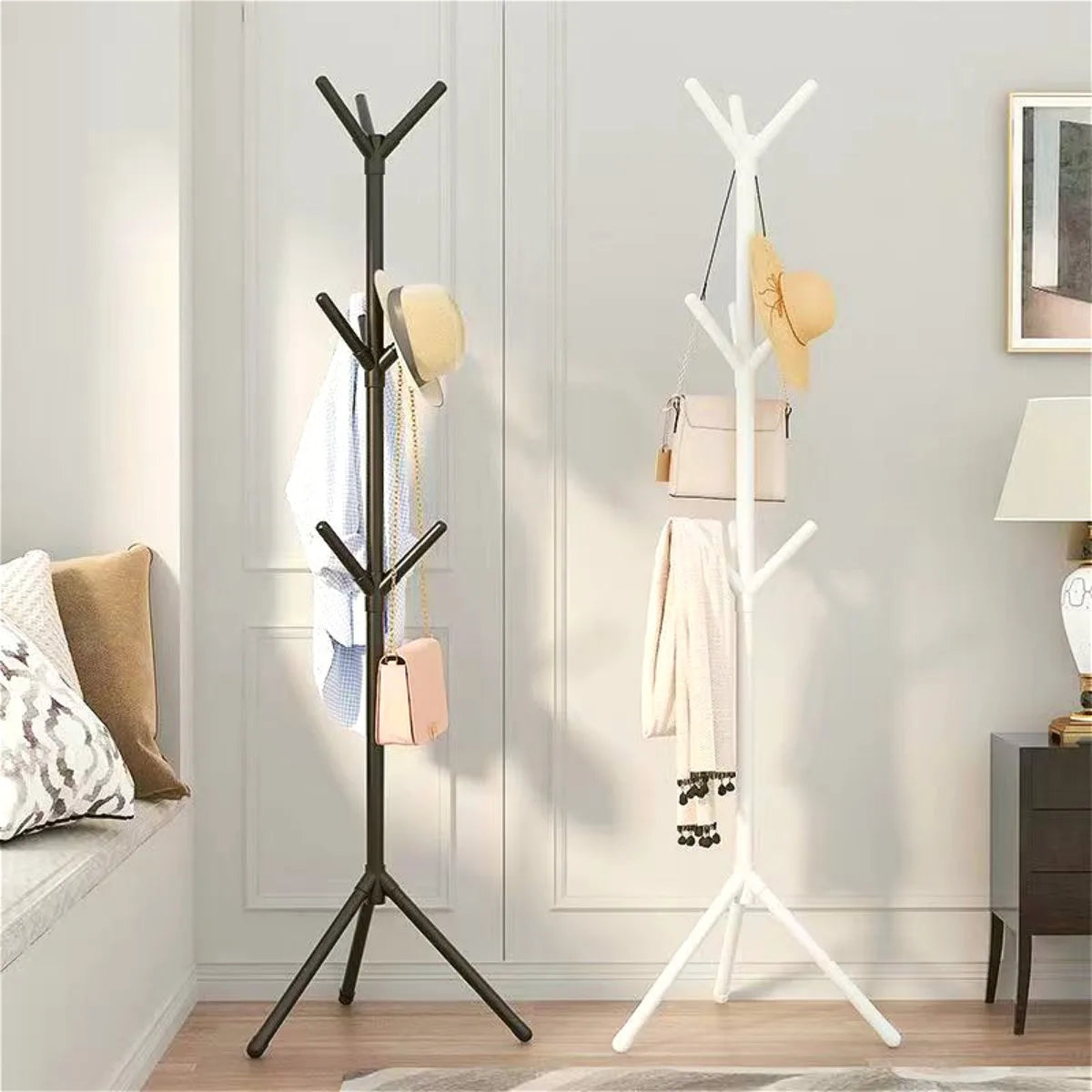 Perchero de Pie Vertical – Estilo Árbol, Para Ropa, Sombreros, Bolsos y Accesorios
