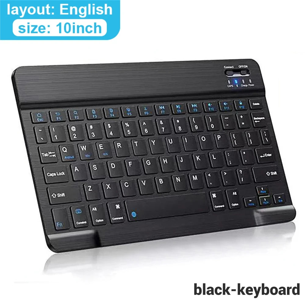 Teclado y Ratón Inalámbrico Bluetooth Universal – Compatible con iOS, Android y Windows, para iPad, Tablet y Laptop (Español, Coreano, Portugués, Ruso)