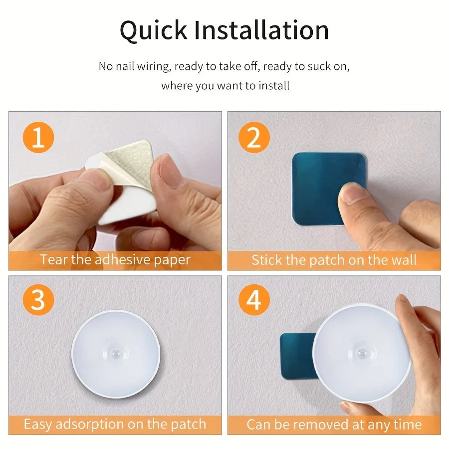 Lámpara LED Inteligente con Sensor de Movimiento | Luz Nocturna Recargable USB | Inalámbrica con Imán para Emergencia y Hogar