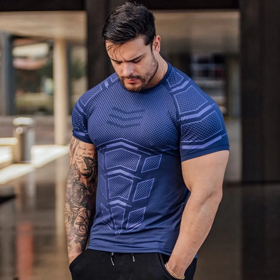 Camiseta Compresiva Negra para Hombre – T-shirt de Running, Gym y Fitness, Secado Rápido y Ajuste Slim