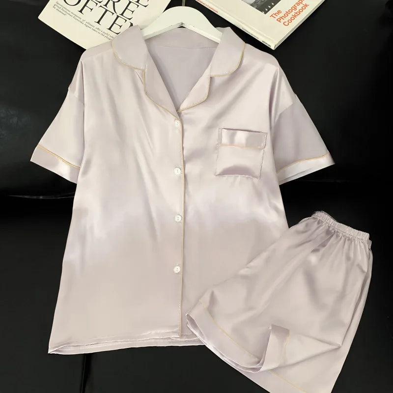 Pijama Mujer Satén 2025 | Conjunto 2 Piezas Seda Sintética Suave