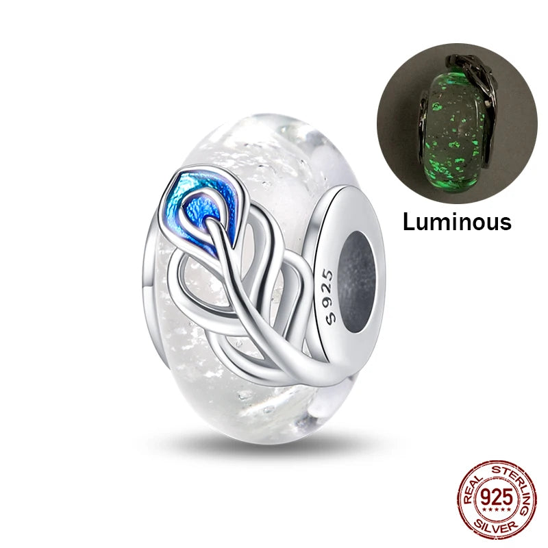 925 Sterling Silver Chameleon Luminous Firefly Butterfly Charms Beads Fit Qikaola 925 Original Bracelets Fine DIY Jewelry Making