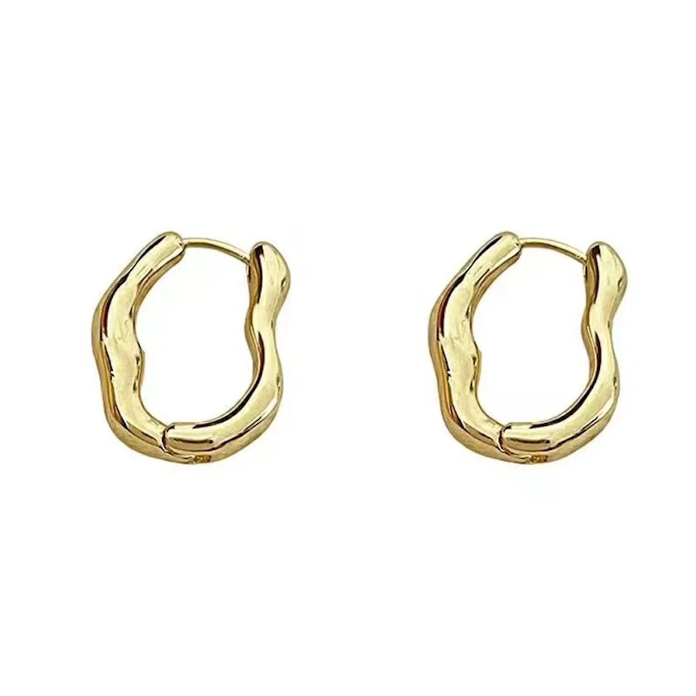 Pendientes Dorados Geométricos para Mujer | Aros Irregulares Modernos | Joyería de Fiesta con Estilo Personalizado