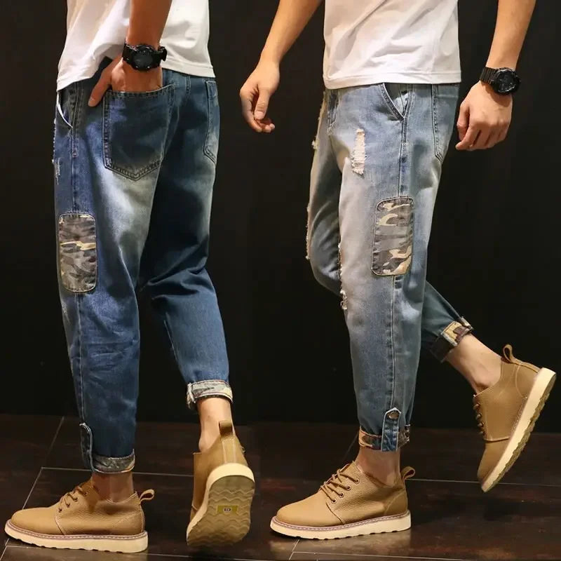 Jeans Oversize Hombre Harem | Pantalón Vaquero Estilo Coreano Y2K 2000s Algodón Premium 2025