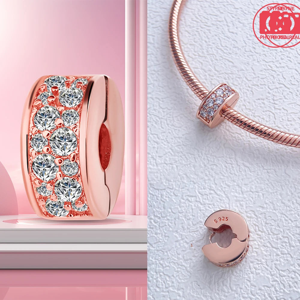Charm Colgante Pareja Plata 925 y Oro Rosa | Compatible Pandora Original | Pulsera o Collar Mujer