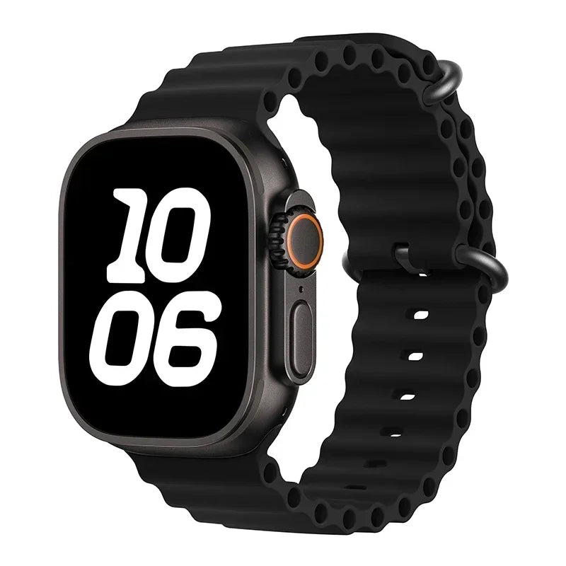 Correa Ocean de silicona para Apple Watch – Compatible Ultra 2, Series 10-5 (38mm-49mm)