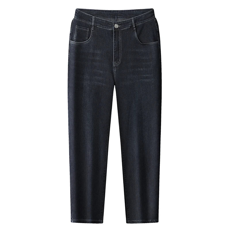 Jeans Oversize Hombre Tallas Grandes | Pantalón Vaquero Negro y Azul Alta Cintura 140kg Casual 2025