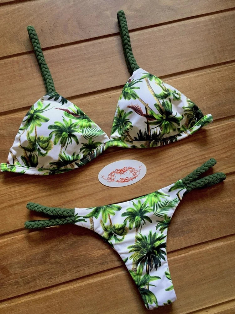 Bikini Sexy Mujer 2025 | 2 Piezas Push-Up Estampado Playa y Piscina