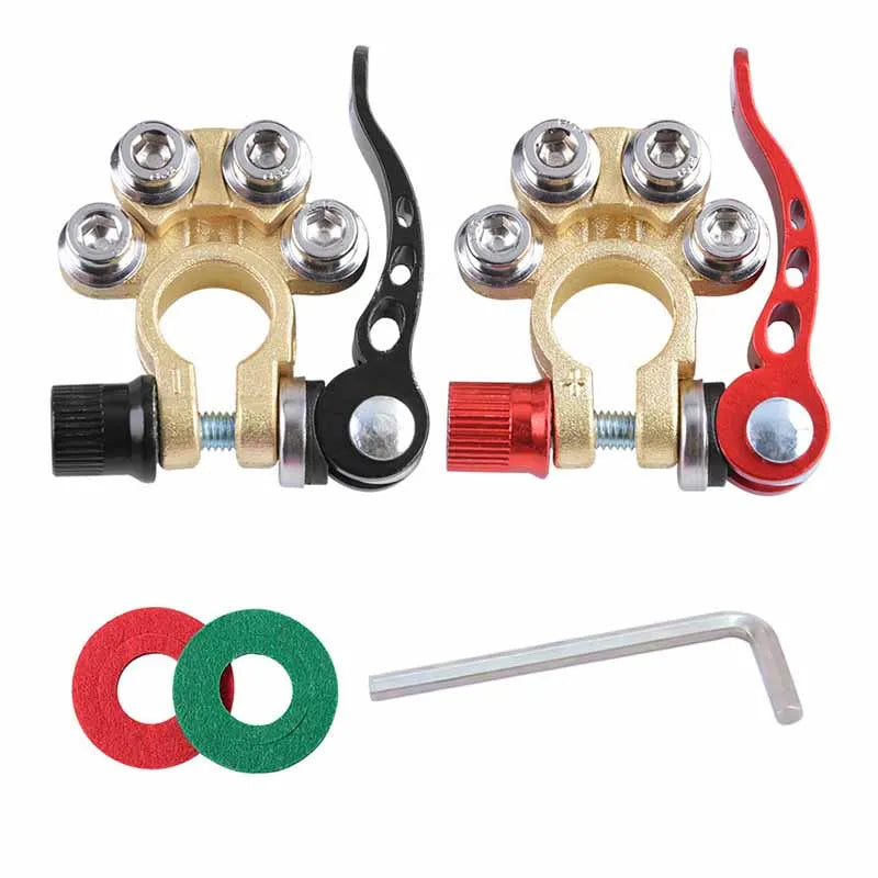 Terminales de Batería para Coche – Adaptador de Cable con Abrazaderas de Cobre, Conectores Rápidos Desconexión/Conexión para Baterías de Auto