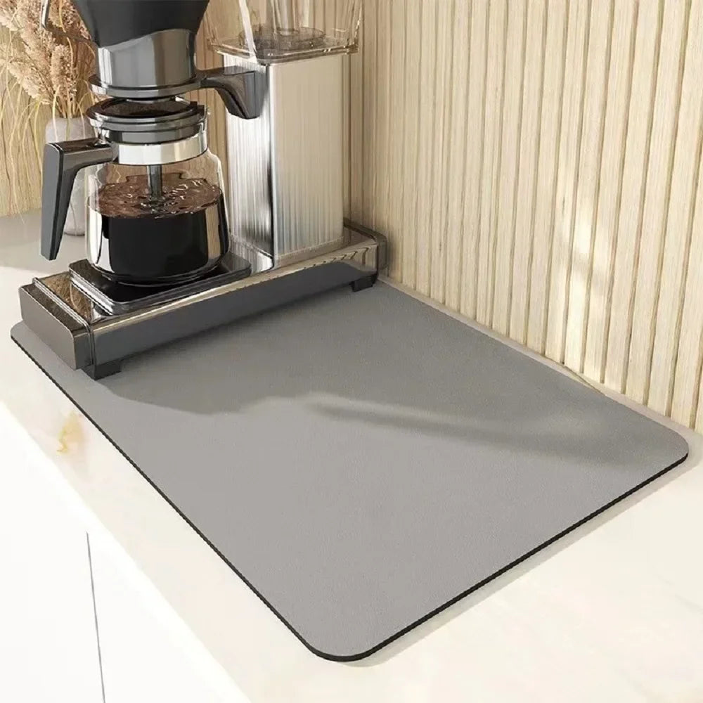 Alfombrilla Absorbente de Cocina | Tapete para Cafetera, Escurridor de Utensilios y Secado Rápido | Antideslizante 30x40cm