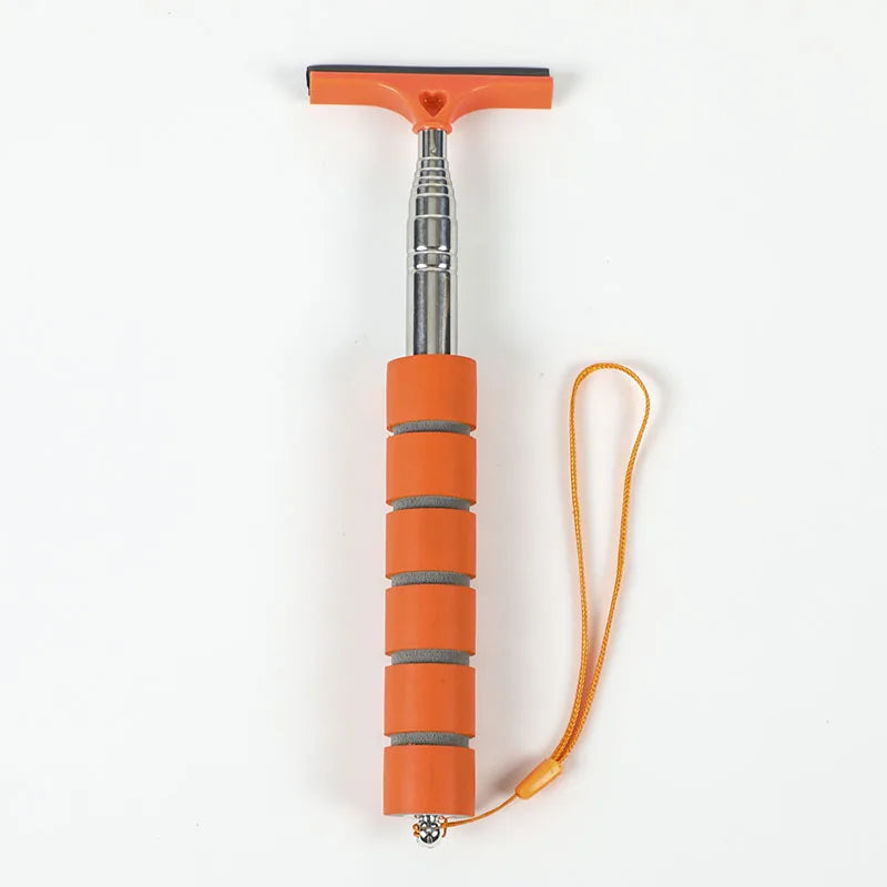 Herramienta Limpiaparabrisas de Espejo Retrovisor de Coche – Limpiador de Vidrio Antivaho, Rascador con Mango Telescópico, Cepillo de Limpieza para Ventanas