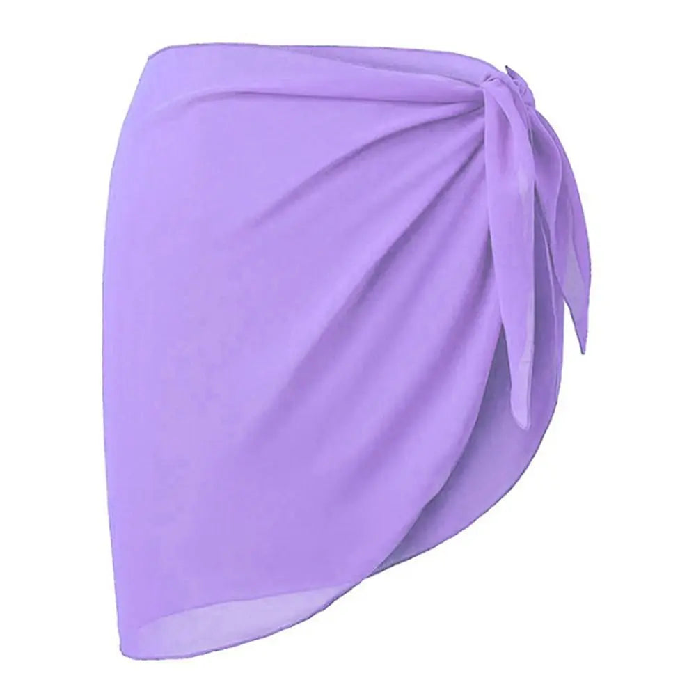 Falda Playera Mujer 2025 | Sarong Corto Chiffon Cubrebikini Verano