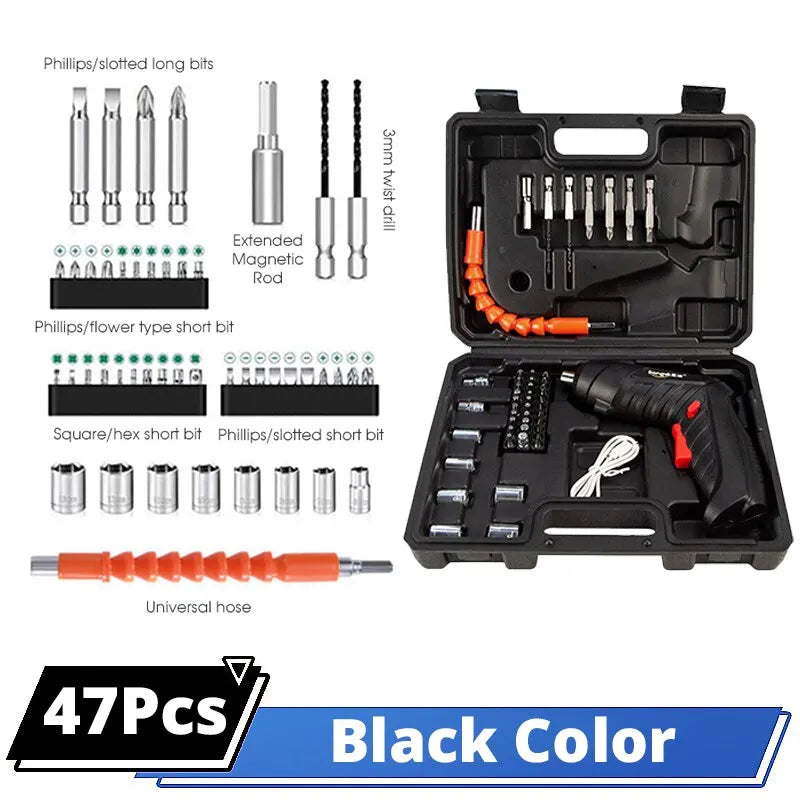 Set de Herramientas Eléctricas 4.2V | Taladro Atornillador Inalámbrico con Batería de Litio y Accesorios