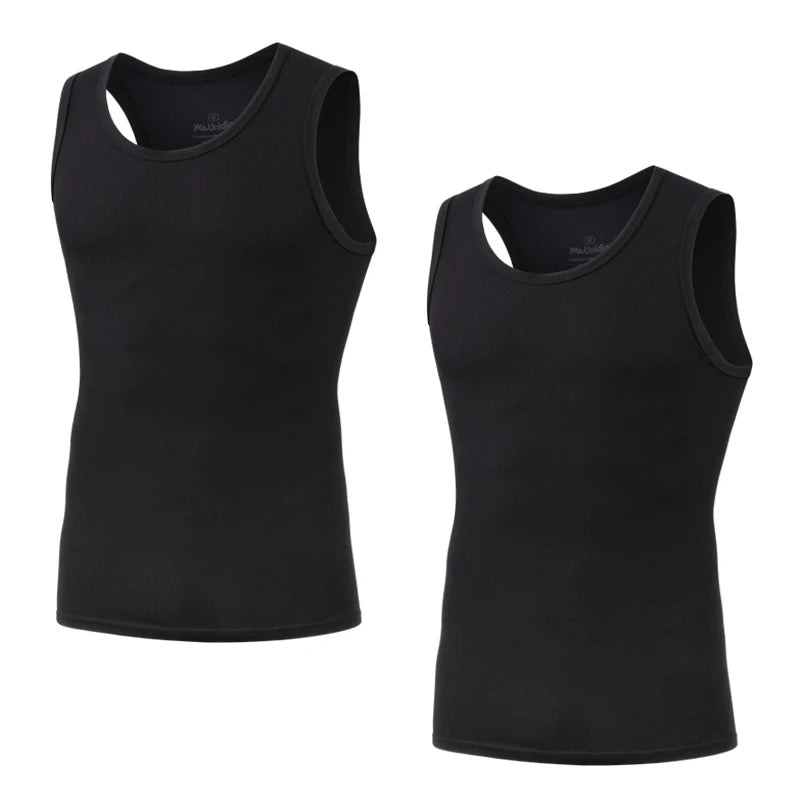 Pack 2 Camisetas de Tirantes para Hombre – Tank Top Gym sin Mangas de Fibra de Bambú, Compresivo y Alta Calidad