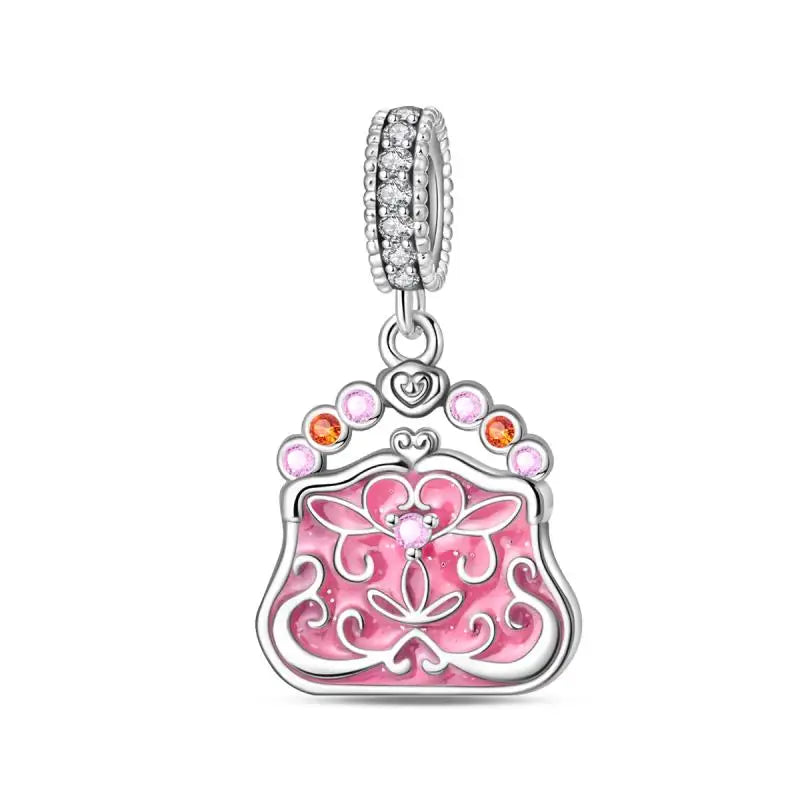 Charm Espejo Mágico Princesa Ángel Rosa en Plata 925 – Beads Compatibles Pandora Mujer Joyería DIY