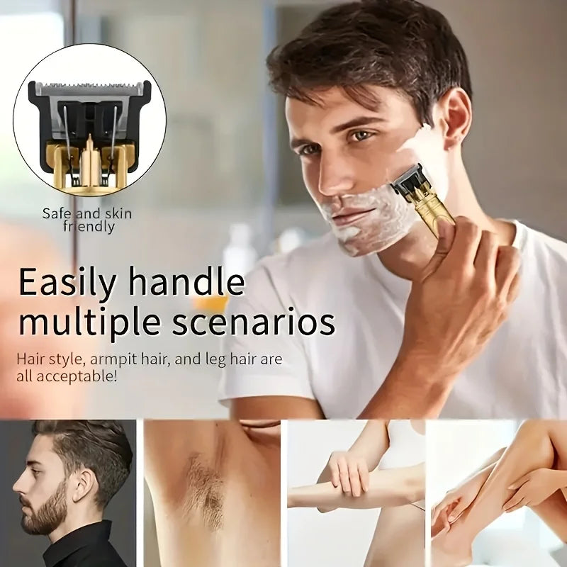 Máquina de Cortar Cabello Profesional 💈 Clipper Eléctrico Recargable USB | Corte Preciso y Potente para Barbería y Hogar
