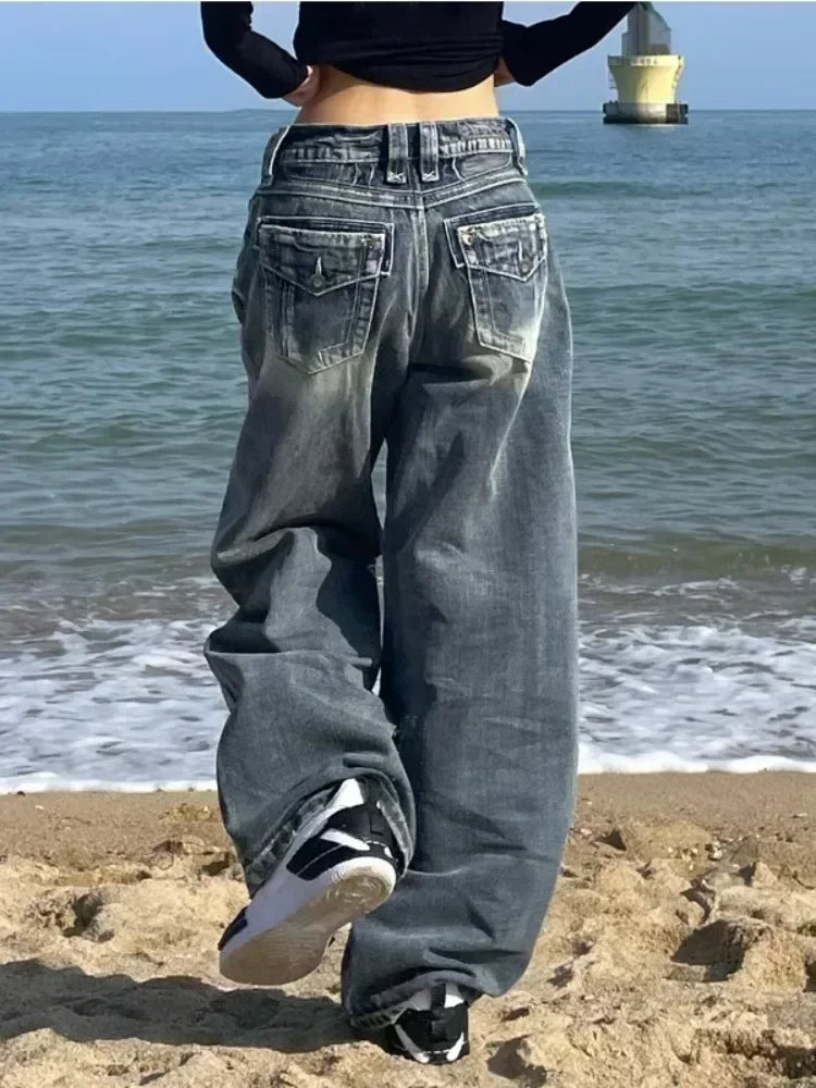 Jeans Baggy Mujer Oversize Vintage Y2K | Pantalón Vaquero Harajuku Streetwear