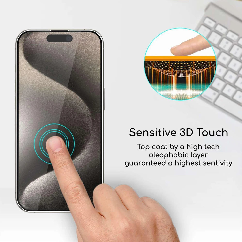 Protector de Pantalla de Vidrio Templado Transparente para iPhone 11 / 12 / 13 / 14 / 15 / 16 Series | iPhone Pro, Pro Max, Plus y Mini