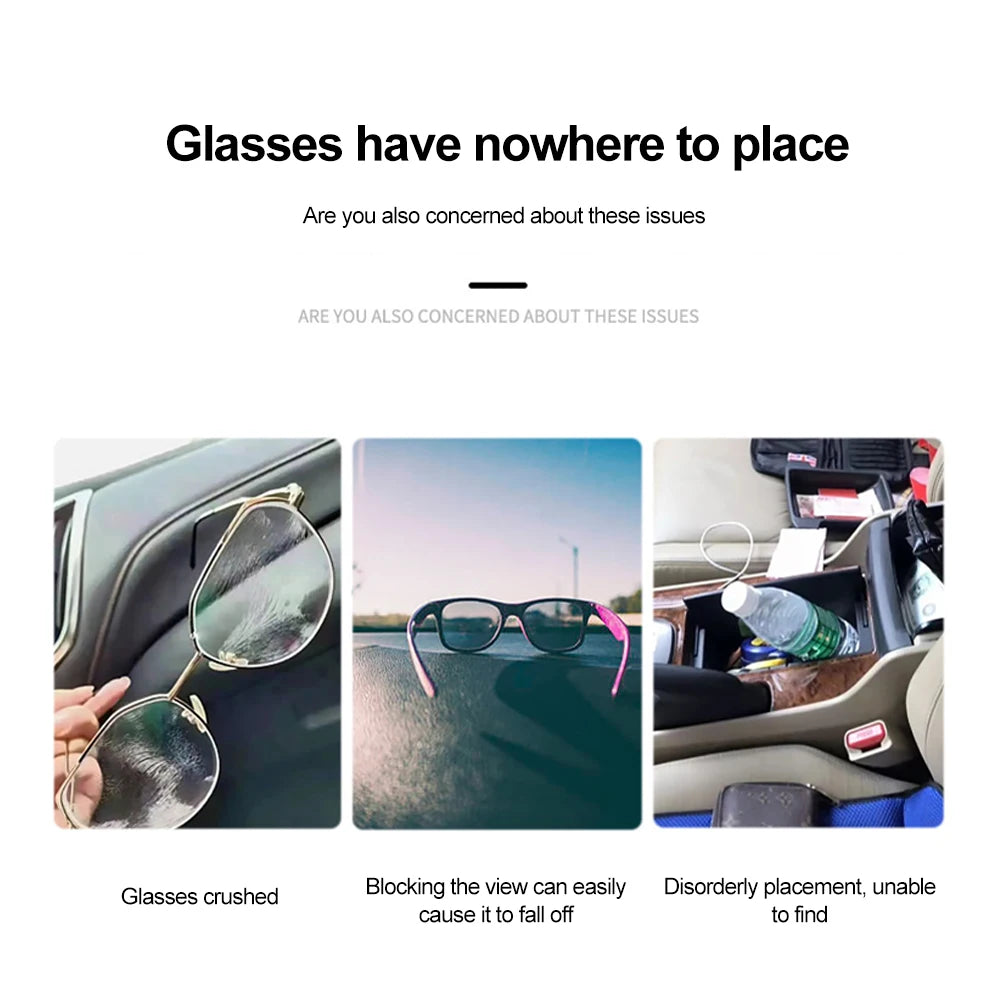 Clip Multifuncional para Gafas de Sol | Porta Lentes y Tarjetas de Coche en Cuero para Visera