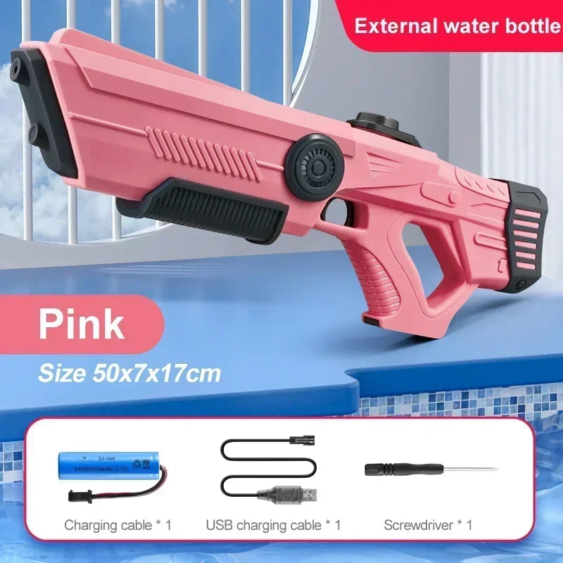 Pistola de Agua Automática Eléctrica – Juguete Portátil de Verano para Niños y Adultos | Diversión en Playa y Piscina