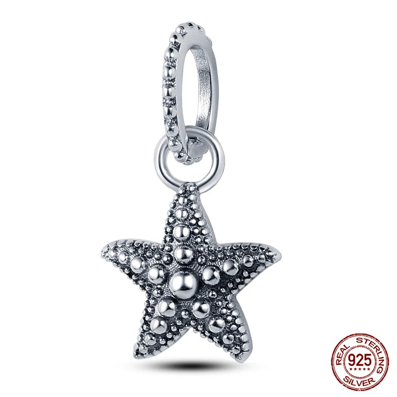 Charm Serie Océano en Plata 925 – Abalorios Tortuga, Cangrejo y Sirena para Pulsera Original Mujer