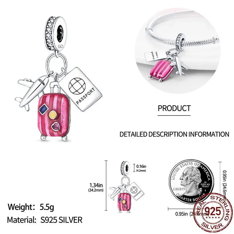 Charm camaleón y luciérnaga que brilla en la oscuridad – Plata 925 para pulsera tipo Pandora, joyería DIY única