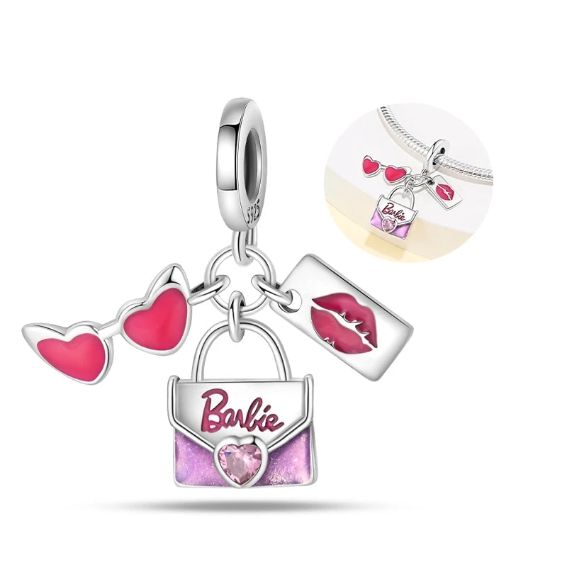 New in 925 Sterling Silver Red Color Series Heart-Shaped Charm Beaded Fit Original 3mm Woman Bracelet Lucky DIY Jewelry Gifts
