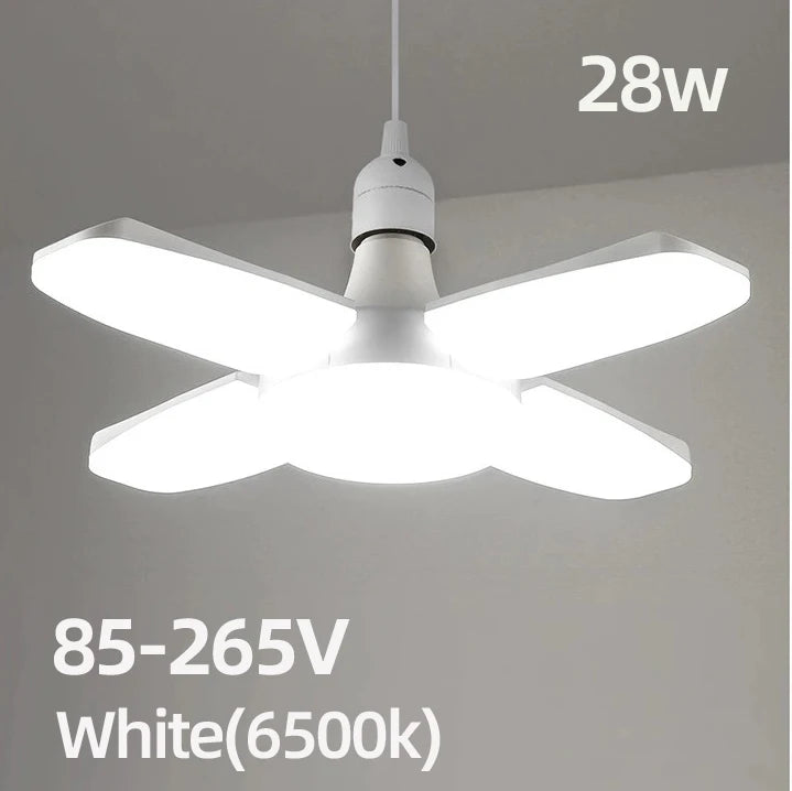 Bombilla LED Plegable en Forma de Ventilador E27 – 28W, 220V/85-265V, Luz Blanca Fría o Cálida, 50.000h de Vida Útil