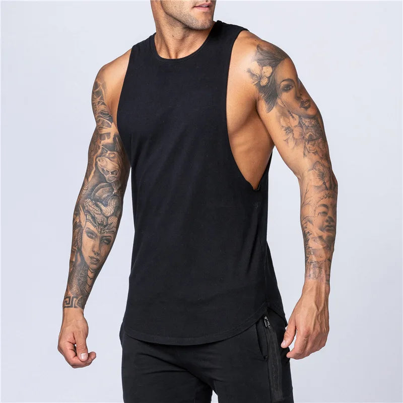 Tank Top de Algodón para Hombre – Fitness, Gym, Running y Bodybuilding, Sin Mangas, Transpirable, Cuello Redondo y Casual