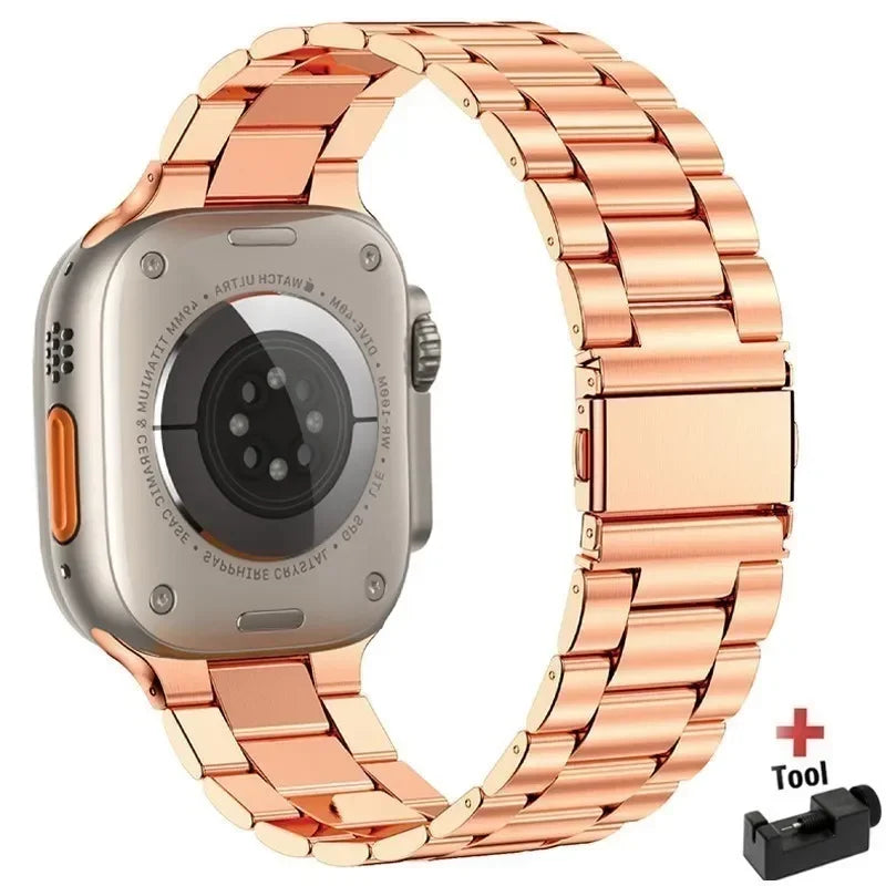 Correa de Acero Inoxidable para Apple Watch | Pulsera Metálica Ajustable 38/40/41mm - 42/44/45mm - Ultra 49mm | Compatible con Series SE/3/4/5/6/7/8